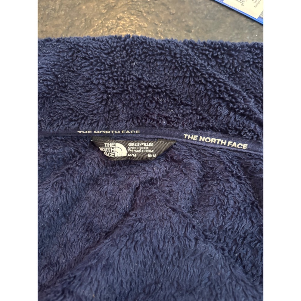 The North Face Girls Osito Fleece Jacket Navy Blue Full Zip Size M 10/12 - Picture 5 of 8
